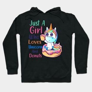 Just A Girl Who Loves Unicorn And Donuts Donut Day Hoodie